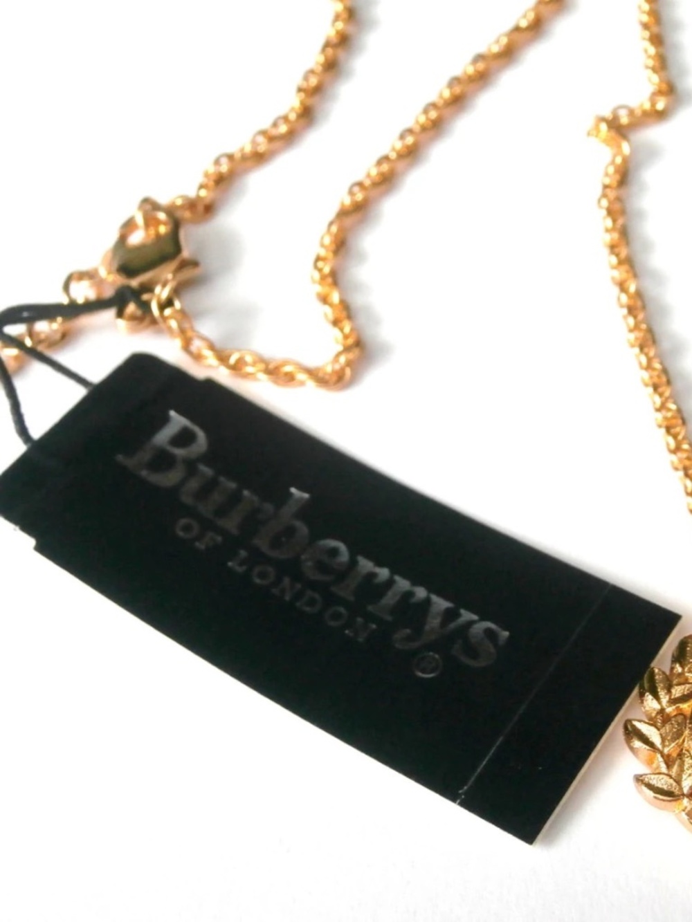 Burberrys of London Gold Burberry Logo Pendant Necklace - Picture 4 of 5